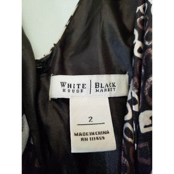 White House Black Market Womens Sz 2 Cocktail Dress Sleeveless V Neck Gray Mini - Picture 5 of 5